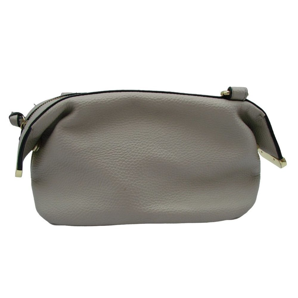 Steve Madden Women Beige Faux Leather Handbag Purse Travel Makeup Bag 11x4x4.5"